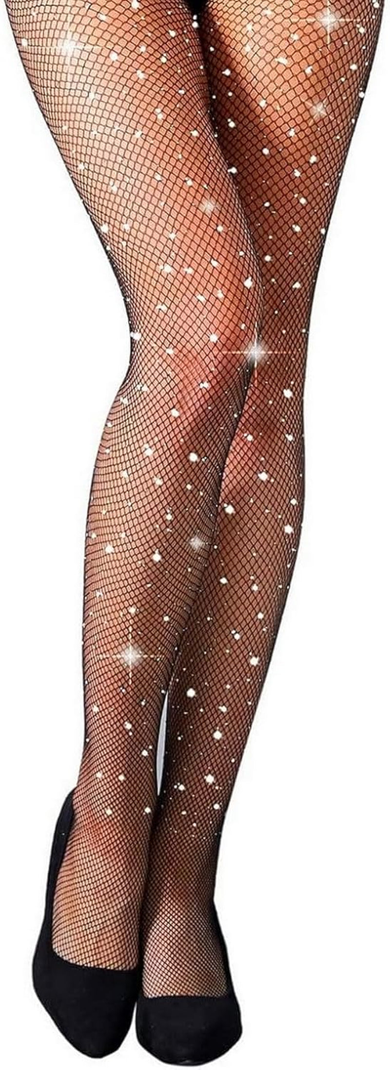 Fishnet Stockings Rhinestone High Waist Sparkly Tights for Women