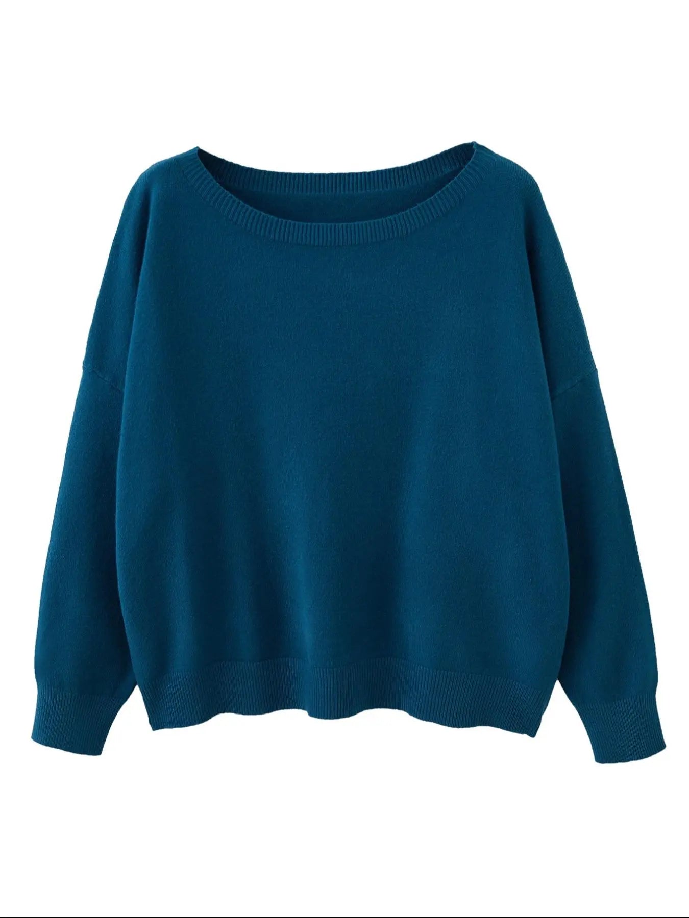 Scoop Neck Knitted Sweater
