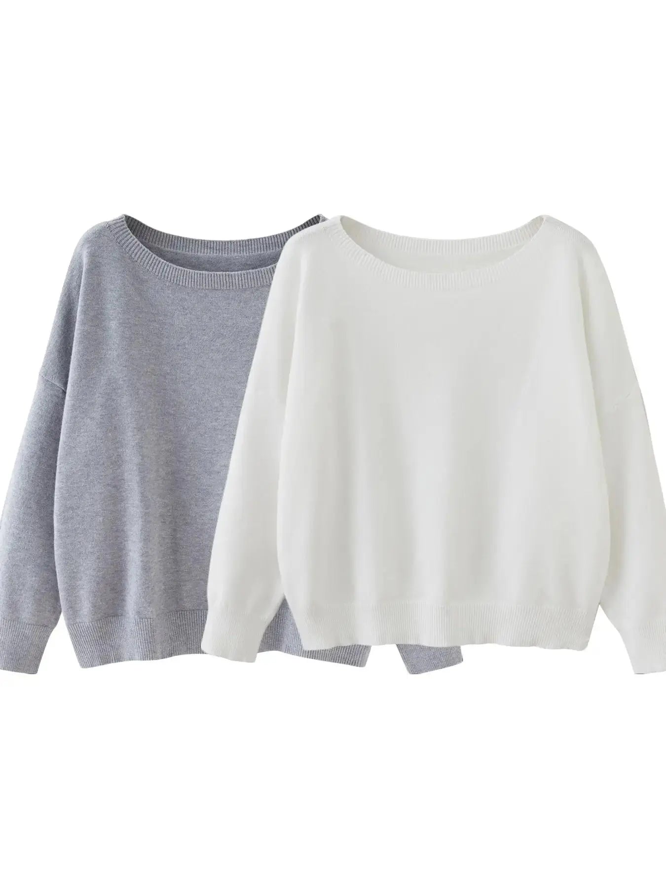 Scoop Neck Knitted Sweater
